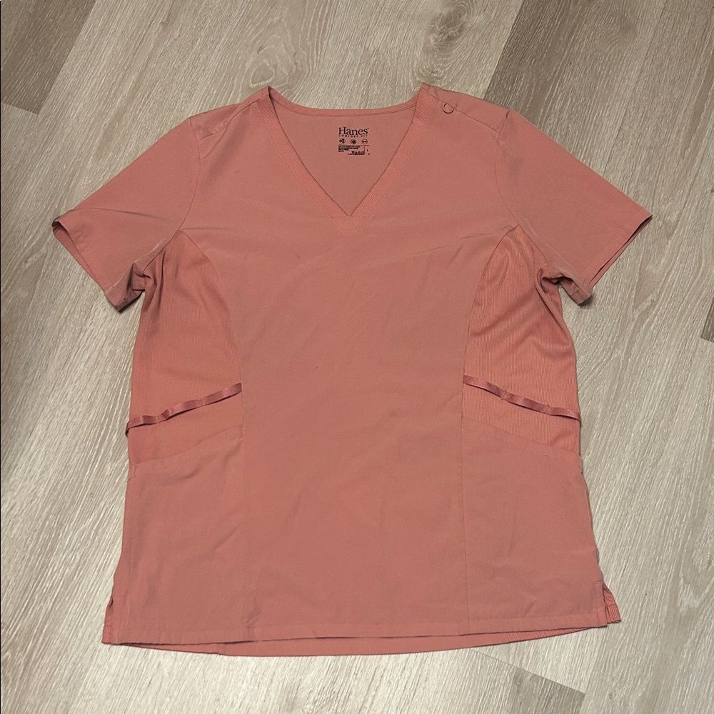 Hanes Women's Comfort Fit V-Neck Scrub Top Sz Large